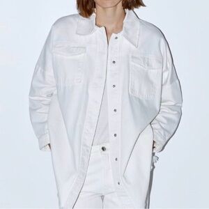 Zara Oversized Jean Jacket - White